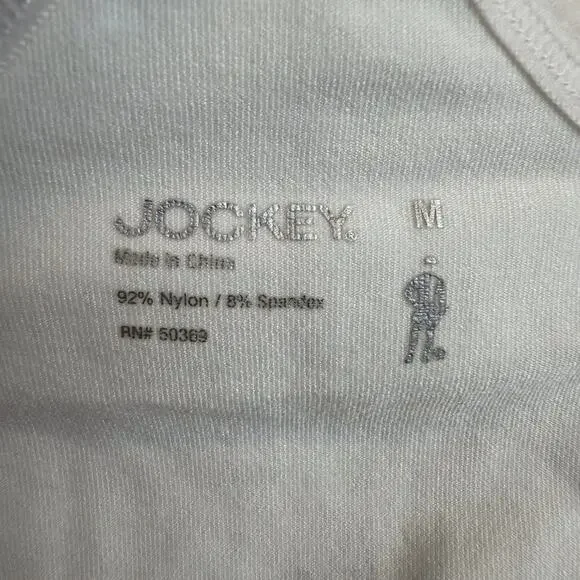 Women's White Jockey Racerback Sports Bra Molded Cup Adjustable Straps Medium - Picture 13 of 16